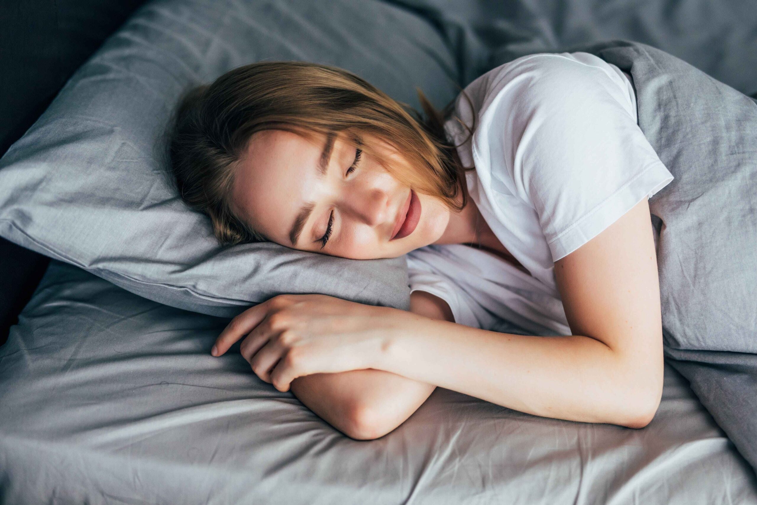 Peaceful woman sleeping naturally
